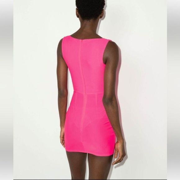 NEW Alex Perry Orin Knot Front Corset Sleeveless Bodycon Mini Dress Pink Size 4 - Picture 4 of 13